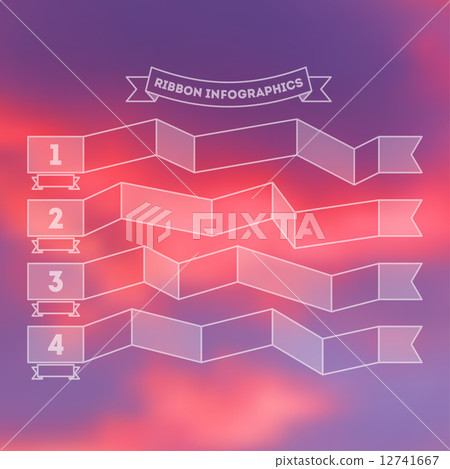 Numbered business infographic with blurry background 12741667