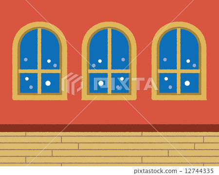 冬天和窗戶和雪 12744335