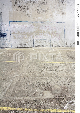 Soccer goal drawn on a wall Soccer goal drawn on a wall 12746805