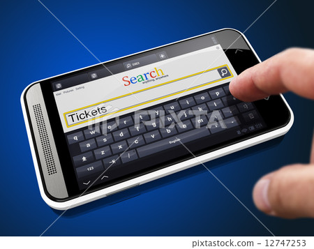 Tickets in Search String on Smartphone. Tickets in Search String on Smartphone. 12747253