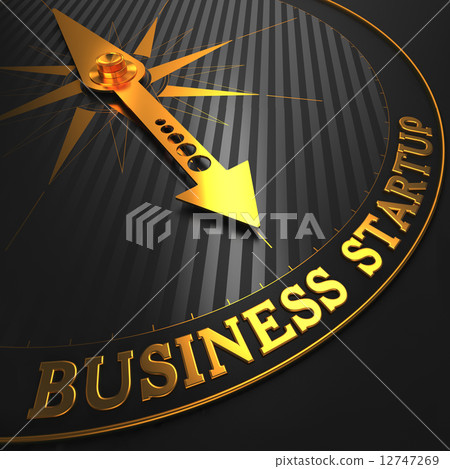 Business Startup - Golden Compass Needle. Business Startup - Golden Compass Needle. 12747269