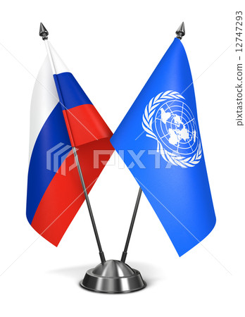 UN and Russia - Miniature Flags. UN and Russia - Miniature Flags. 12747293