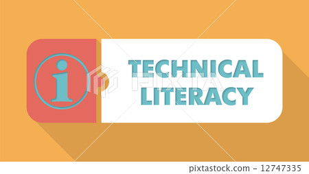 Technical Literacy on Blue Background in Flat Design. 12747335