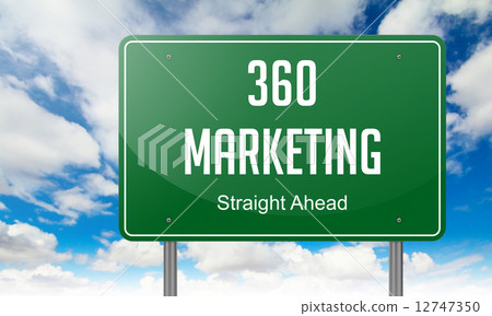 Marketing 360 on Highway Signpost. 12747350