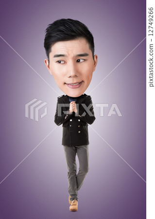 Funny Asian big head man 12749266