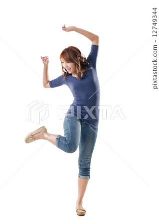 Excited Asian young girl Excited Asian young girl 12749344