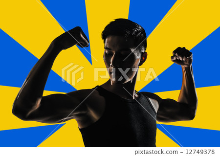 Silhouette of strong man 12749378