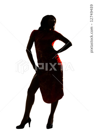 Silhouette of Chinese woman Silhouette of Chinese woman 12749489