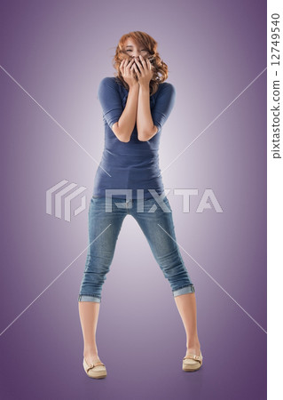 Excited Asian young girl Excited Asian young girl 12749540