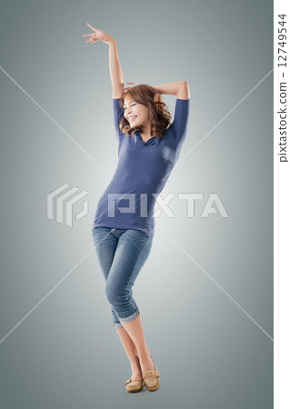 Excited Asian young girl Excited Asian young girl 12749544