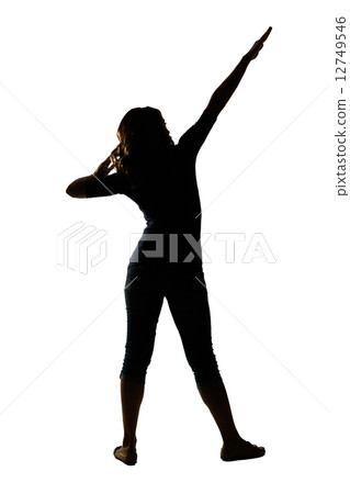 Silhouette of young Asian woman pose Silhouette of young Asian woman pose 12749546