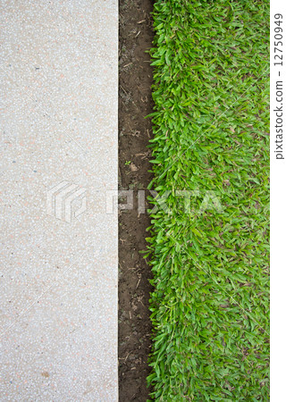 Green grass and terrazzo floor Green grass and terrazzo floor 12750949