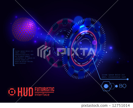 Futuristic HUD interface elements. Futuristic HUD interface elements. 12751014