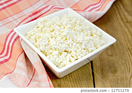 Curd with red napkin on board 12751279