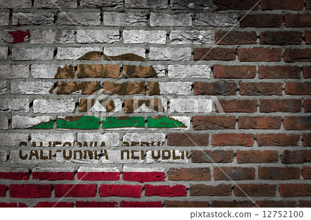 Brick wall texture with flag 12752100