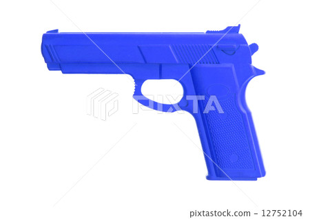 Blue training gun isolated on white 12752104