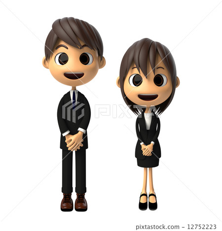Smiley man and woman business scene Smiley man and woman business scene 12752223