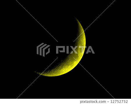 Yellow crescent moon 12752732