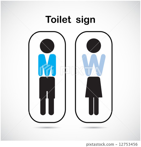 Man and woman toilet sign, restroom symbol . Man and woman toilet sign, restroom symbol . 12753456