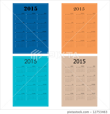 Calendar 2015 design template week starts Sunday 12753463