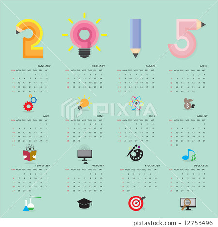 Creative Calendar 15 Design Template With Stock Illustration