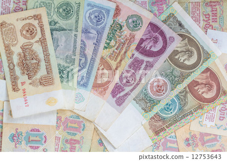 Colorful old World Paper Money background 12753643