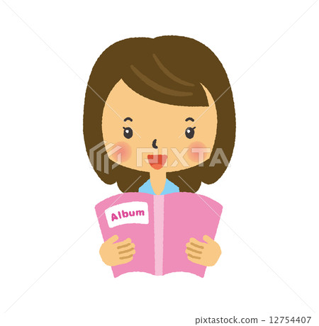 woman looking at album 12754407