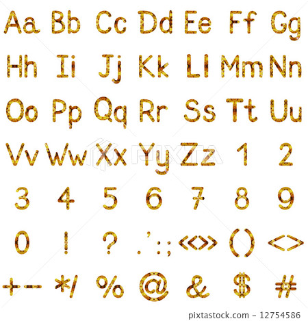 Set of letters and signs with painting 12754586