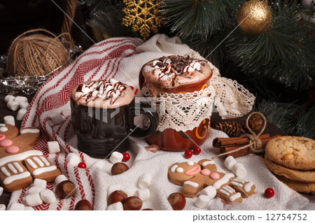 two cups of cocoa  12754752
