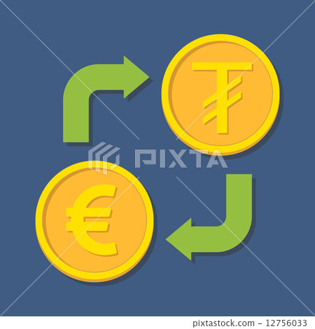 Currency exchange. Euro and Tugrik. Currency exchange. Euro and Tugrik. 12756033
