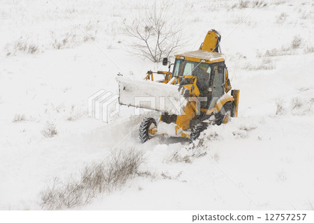 Clearing the road from snow Clearing the road from snow 12757257