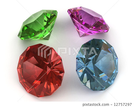 Multi-coloured gemstones Multi-coloured gemstones 12757297