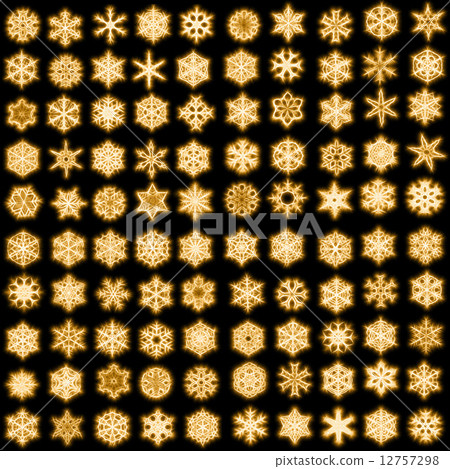 Set of 100 unique snowflakes in sparkled style Set of 100 unique snowflakes in sparkled style 12757298