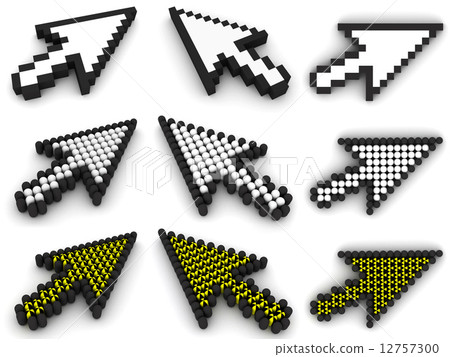 Different arrow cursors on white Different arrow cursors on white 12757300