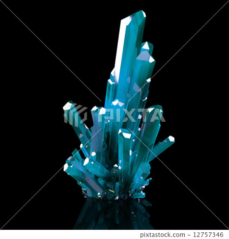 3d Illustration Of Grown Blue Shining Crystals 3d Illustration Of Grown Blue Shining Crystals 12757346
