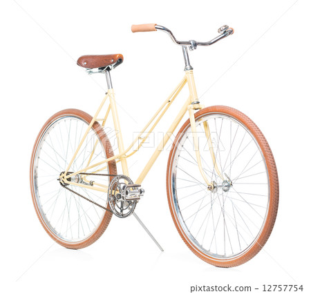 Stylish brown bicycle isolated on white 12757754