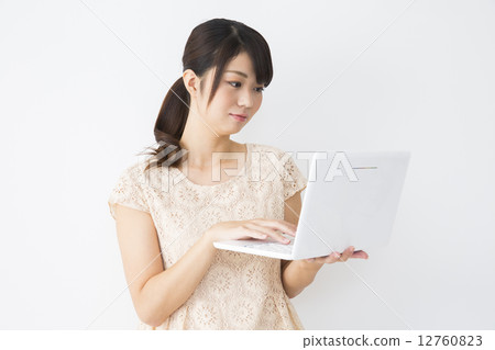 Young woman with laptop Young woman with laptop 12760823
