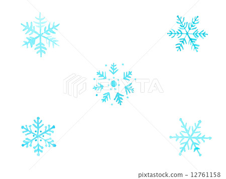 Snow pattern water crystal blue winter ice close-up background illustration Christmas snowflake decoration natural natural plain background background material 12761158