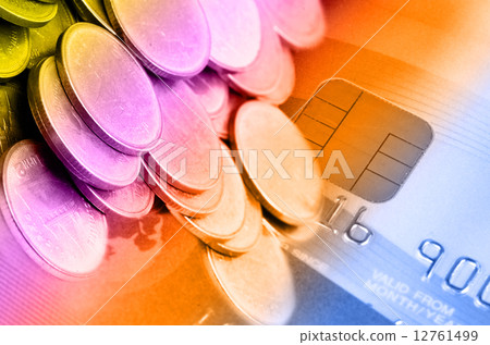 Credit Cart with Chip Set and Money in Financial Concept. Credit Cart with Chip Set and Money in Financial Concept. 12761499