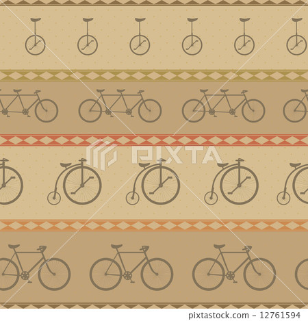 Retro bicycle pattern, hipster background 12761594