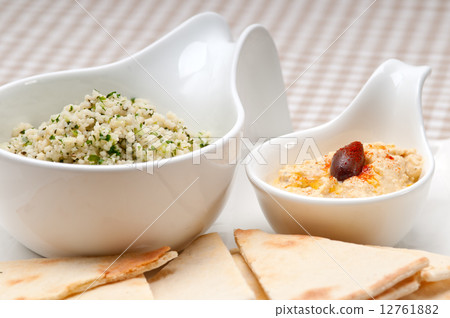 taboulii couscous with hummus taboulii couscous with hummus 12761882
