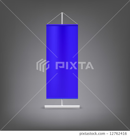 Blue advertising stand. Blank vector illustration. 12762416