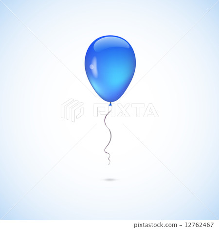 Blue balloon isolated on white background - Stock Illustration ...