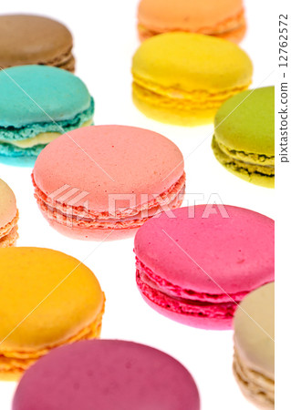 Sweet Tasty Macaroons Isolated on White Background Sweet Tasty Macaroons Isolated on White Background 12762572