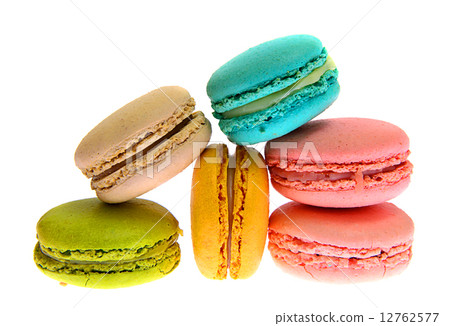 Sweet Tasty Macaroons Isolated on White Background Sweet Tasty Macaroons Isolated on White Background 12762577