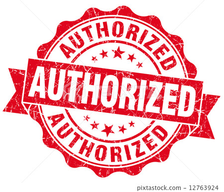 authorized red grunge stamp - Stock Illustration [12763924] - PIXTA