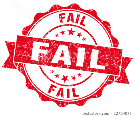 Fail red vintage seal isolated on white 12764075