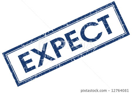 Expect blue square grungy stamp isolated on white background Expect blue square grungy stamp isolated on white background 12764081