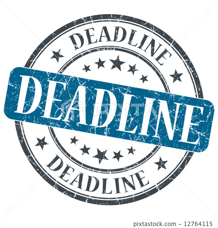 Deadline blue grunge textured vintage isolated stamp 12764115