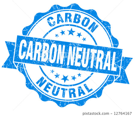 Carbon neutral blue vintage seal isolated on white 12764167